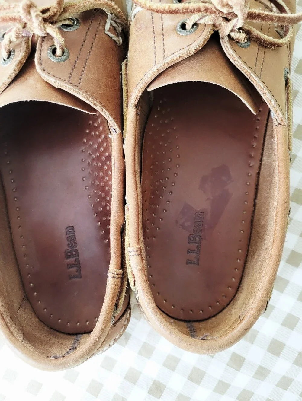 L.L.Bean Men's Brown Leather Boat Shoes, Size 10.5 D
